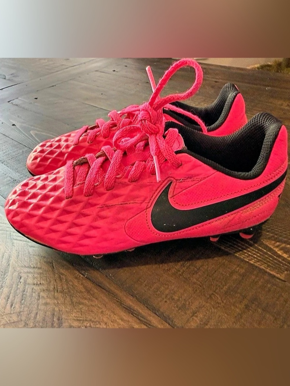 Nike Tiempo Soccer Cleats Pink & Black US 1y